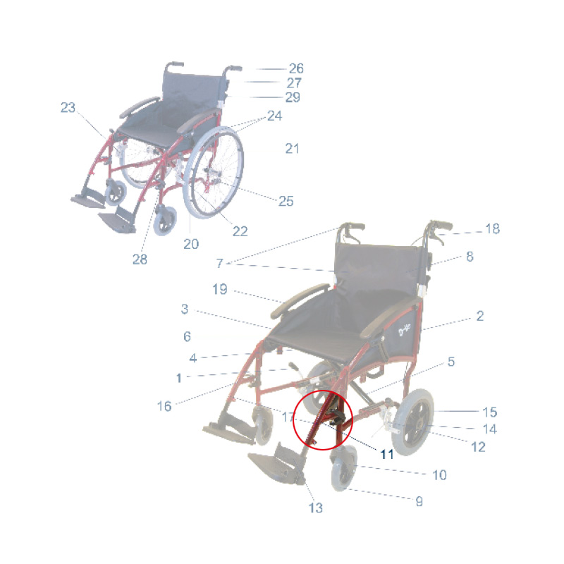 Fußstütze für Rollstuhl D-Lite