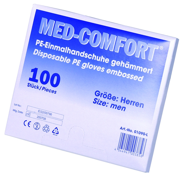 MED Comfort PE-Handschuhe, Damen- oder Herrengröße (100x100 Stk.)